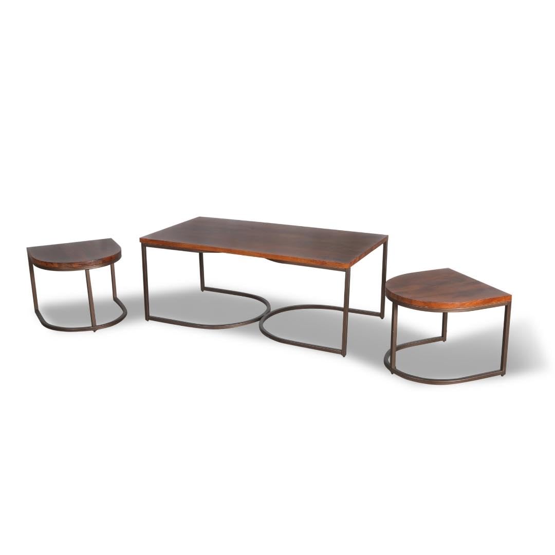 Posh Pollen Luton Coffee Nesting Tables Living Room Furniture Walnut - Diamond Home USA