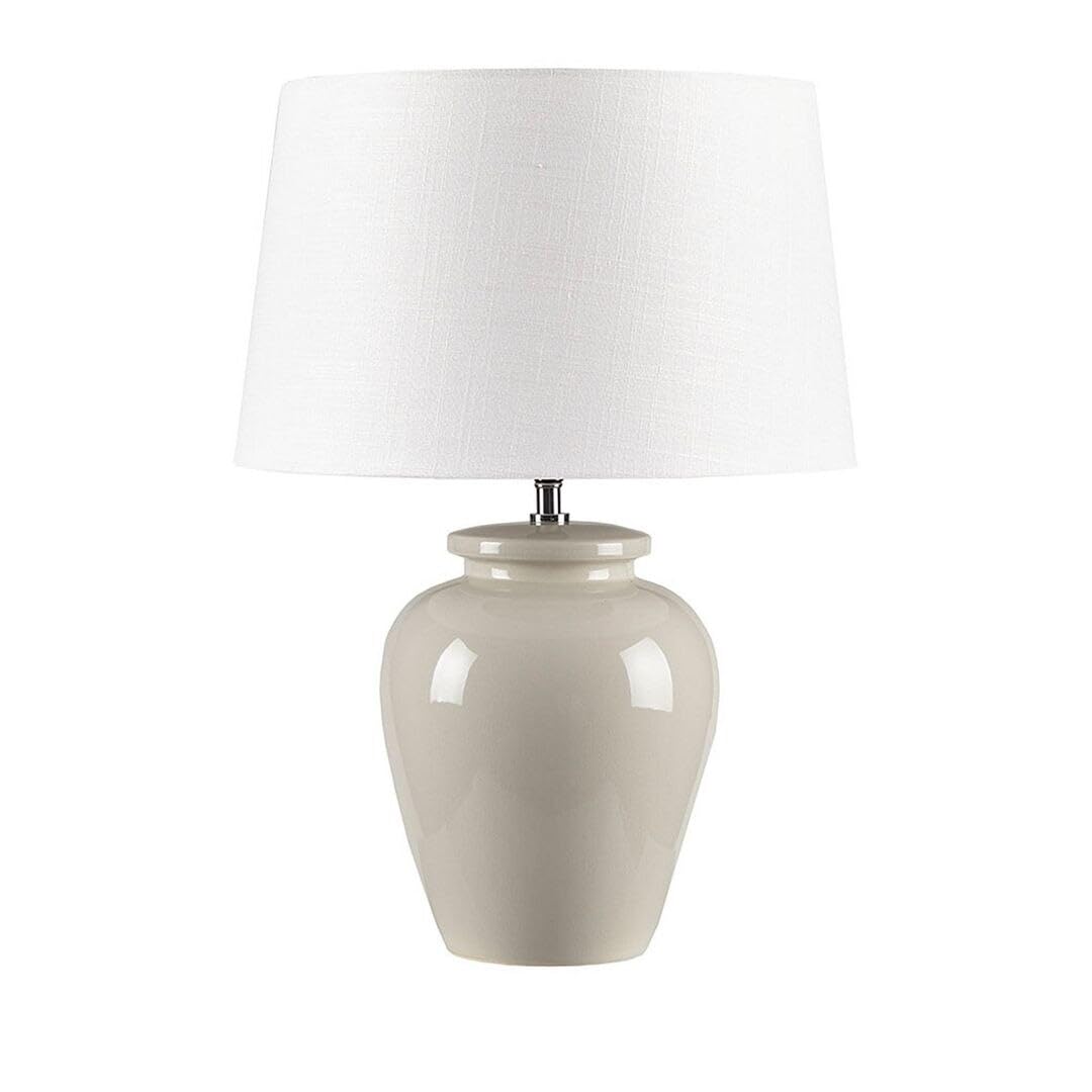 White Ceramic Table Lamp Cream Contemporary - Diamond Home USA