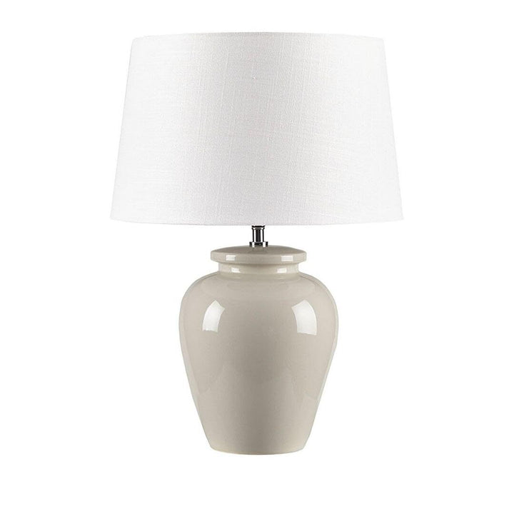 White Ceramic Table Lamp Cream Contemporary - Diamond Home USA
