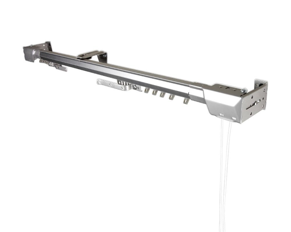 Rod Desyne Home Decorative Heavy Duty Traverse Rod Center Open 48"-84"- Silver 48 to 84 inch
