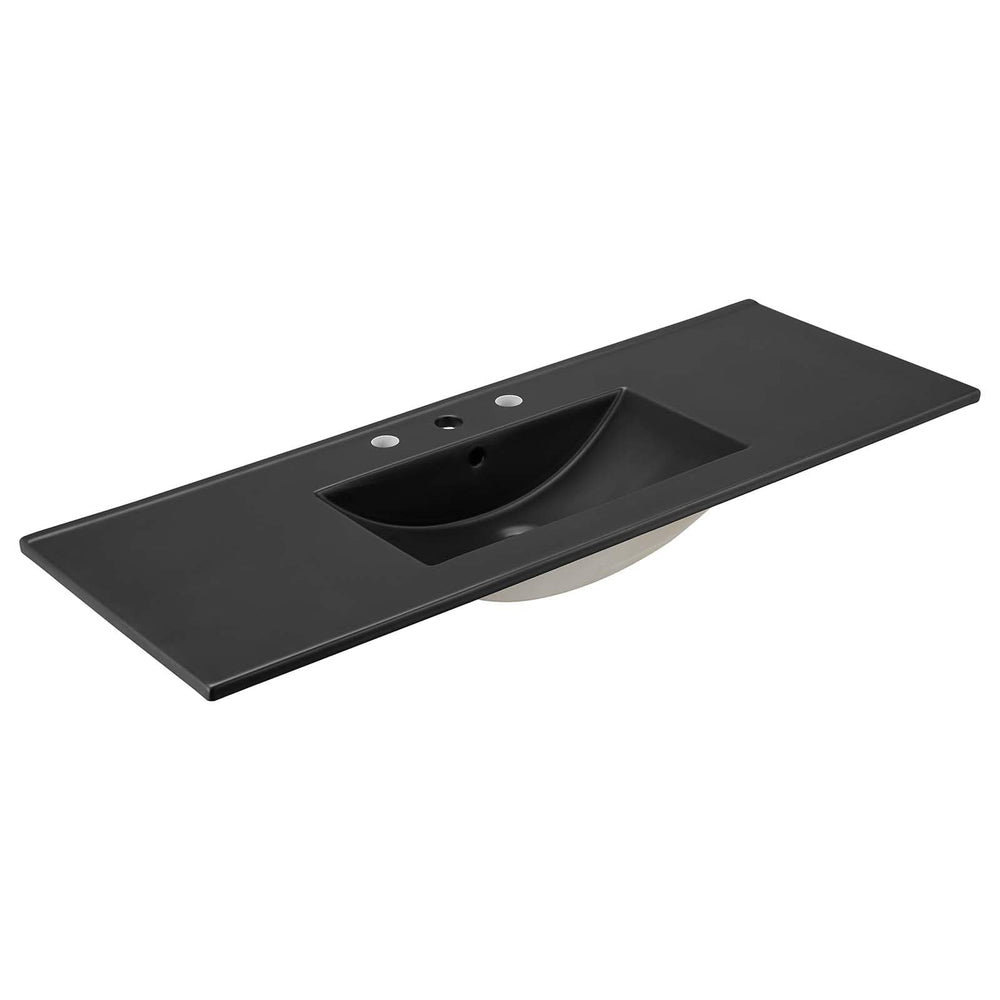 Cayman 48" Single Basin Bathroom Sink - Black - Diamond Home USA