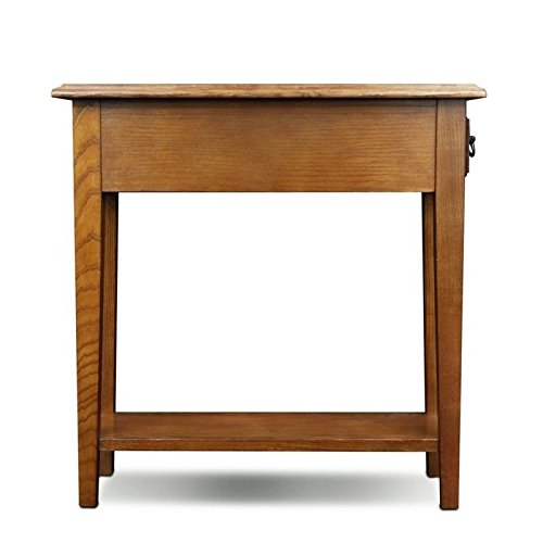 BOWERY HILL Charsde Narrow End Table wth One Drawer and Hand Appled Fnsh Oak