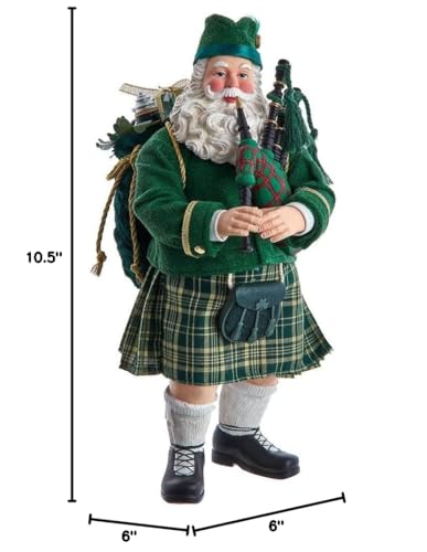 10.5-inch Musical Irish Santa Multicolored - Diamond Home USA