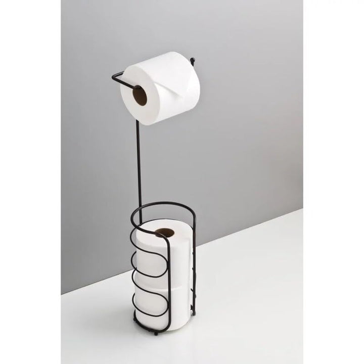 Freestanding Toilet Paper Holder with Storage Brown Metal Bronze Finish Rust - Diamond Home USA