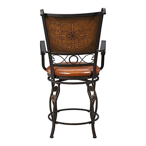 Counter Stool with Arms Brown Modern Contemporary Traditional Metal Bronze - Diamond Home USA