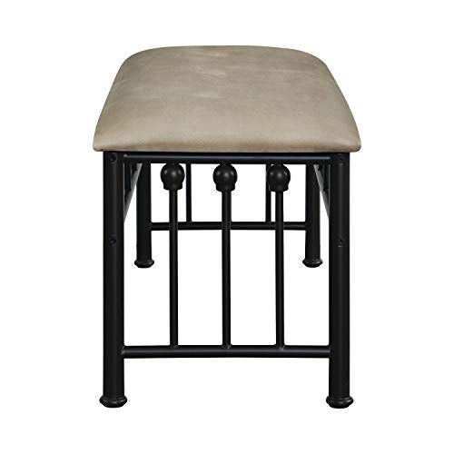 Brown and Bronze Upholstered Bench Solid Transitional Fabric Metal Finish - Diamond Home USA