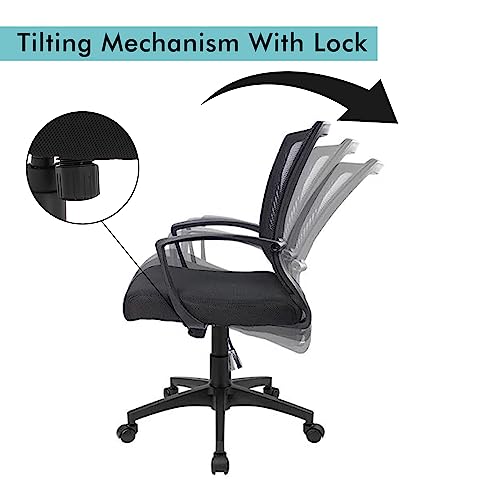 Urban Home Furniture Lawrence Mesh Home Office Chair Task Chair Black Black MESH - Diamond Home USA