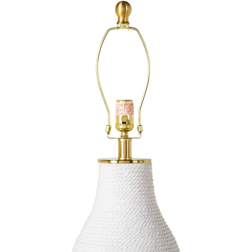 Nautical Rope Wrapped Table Lamp 28" h X 16" w 16" d Gold White Bohemian - Diamond Home USA