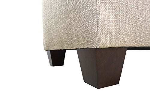 The Sole Secret Button Tufted Shoe Ottoman Storage Bench for Bedroom or Entryway Beige Large - Diamond Home USA