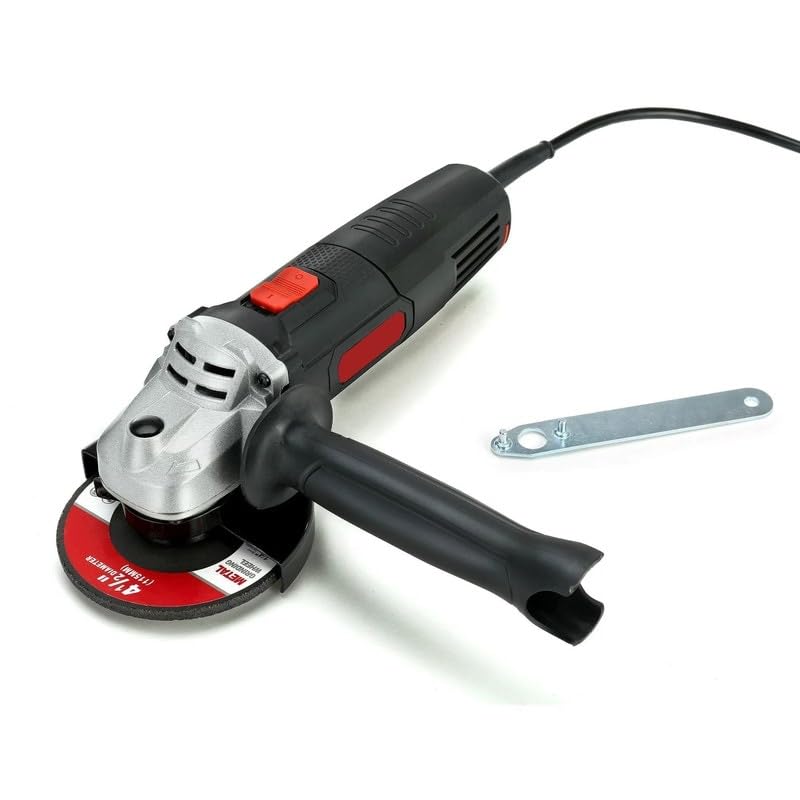 6 Amp Corded Angle Grinder With Handle Black Rust Resistant - Diamond Home USA