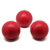 3" Red Ball Candles (36pcs/Case) Bulk