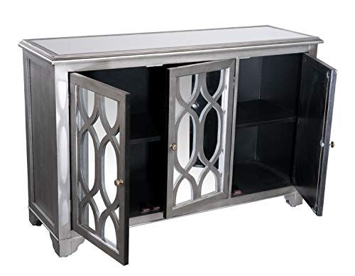 Statements by J Silver Wood/Glass Hannah Buffet w/3 Doors & Shelf 32.5 Inch - Diamond Home USA