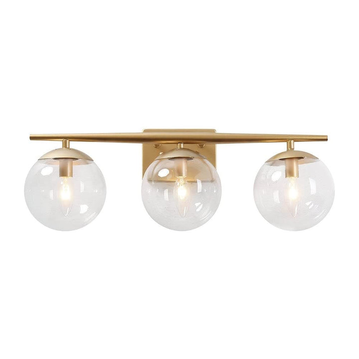 3-light Glass Globe Vanity Light Brass Mid-century Modern Contemporary Metal - Diamond Home USA