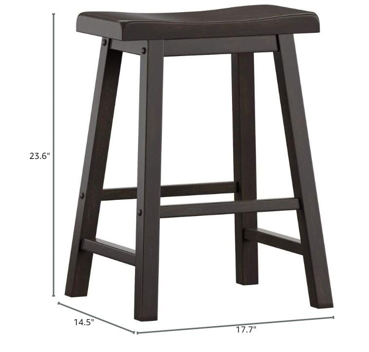 Inspire Q Salvador II Counter Backless Stools (Set of 2) by Classic Black - Diamond Home USA