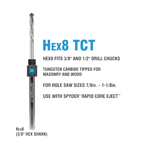 Spyder 600649 Rapid Core Eject Pilot Bit Silver .375-Inch - Diamond Home USA