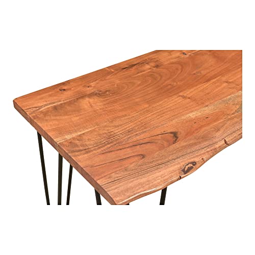 Modern Live Edge Solid Acacia Top Desk Natural Industrial Rustic Rectangular - Diamond Home USA