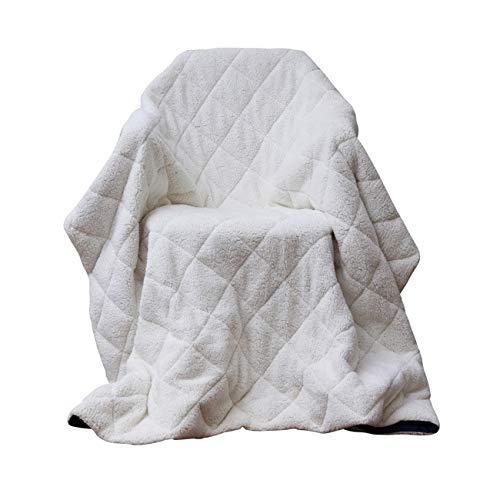 Cozy Soft Quilted Fleece-Like Throw Blue Solid Color Victorian Fleece Microfiber - Diamond Home USA