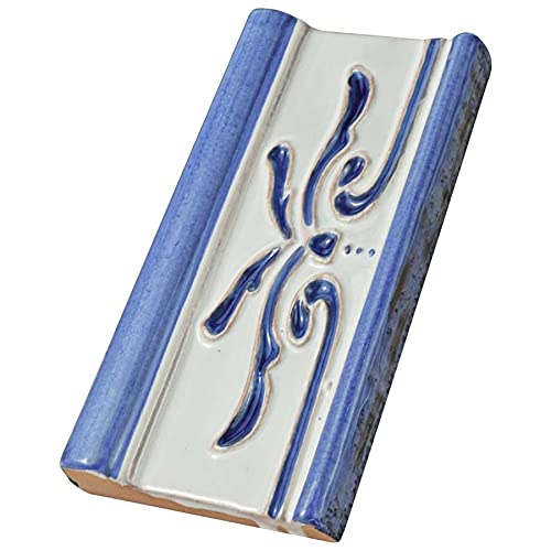 Ceramic Wall Trim Tile Blue White Rectangular Glossy - Diamond Home USA