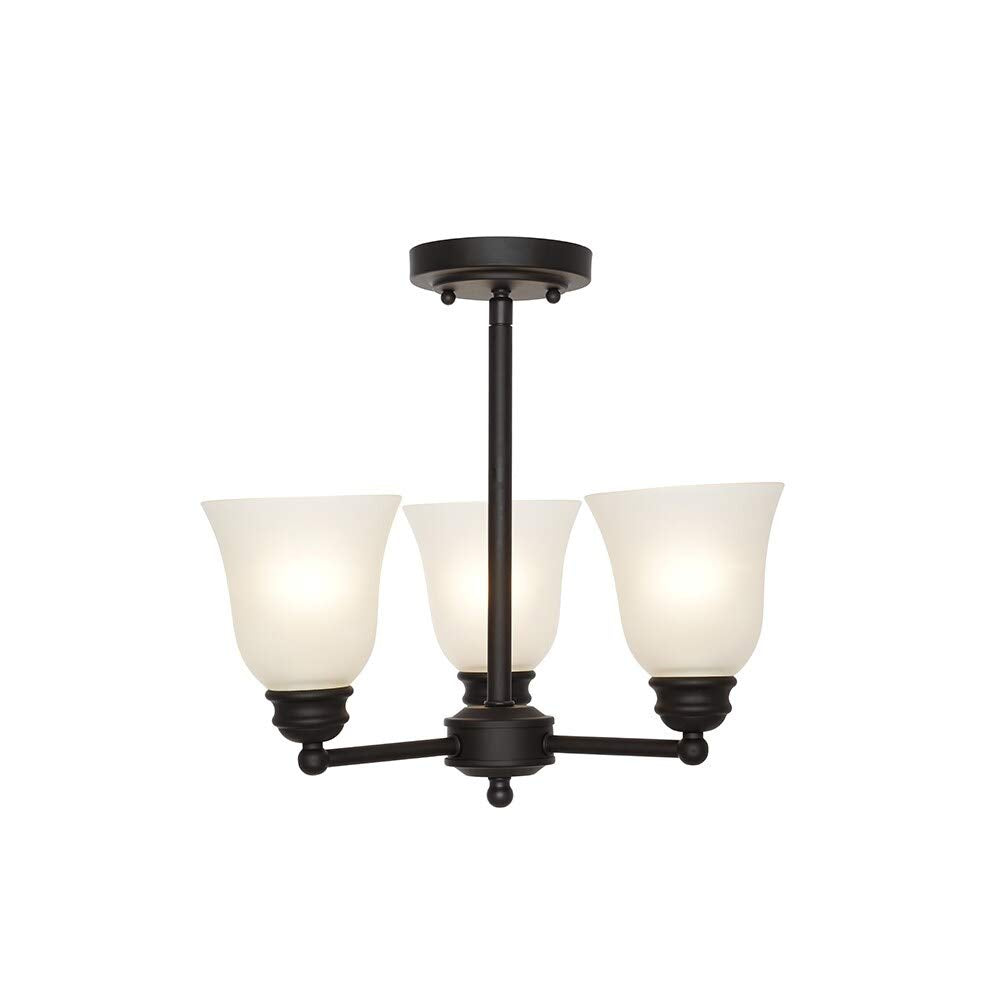 3-Light Semi-flushmount Brown Traditional Metal - Diamond Home USA