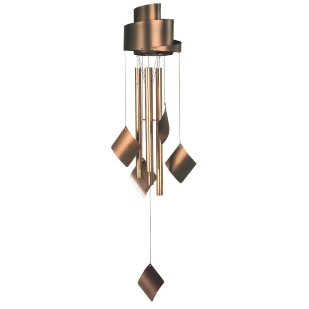 32" Long Bronze Copper Contemporary Wind Chime Multi Color Polyresin