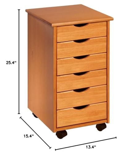 6 Drawers Sew Cabinet Sewing Cart With Wheels Organizer Storage Office - Diamond Home USA