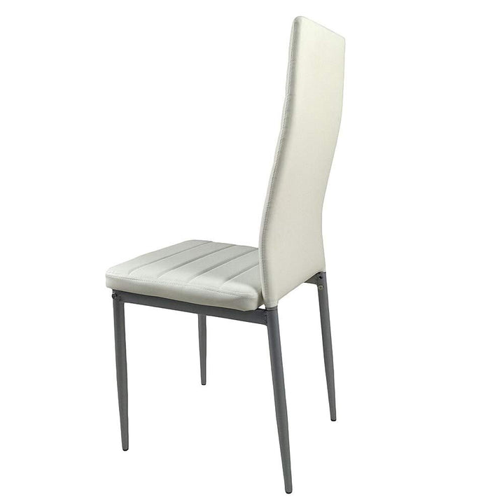 16.5" 4pcs High Grade PVC Leather Comfortable Chairs White Modern Contemporary - Diamond Home USA