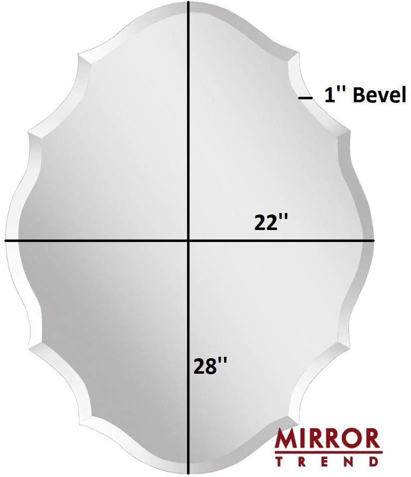 Emma Shaped Frameless Beveled Mirror with Solid Core Wood Backing (22X28) Silver(22*28) - Diamond Home USA