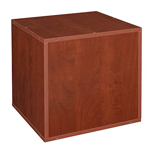 Stackable Storage Cube Cherry Red Modern Contemporary Wood Finish - Diamond Home USA