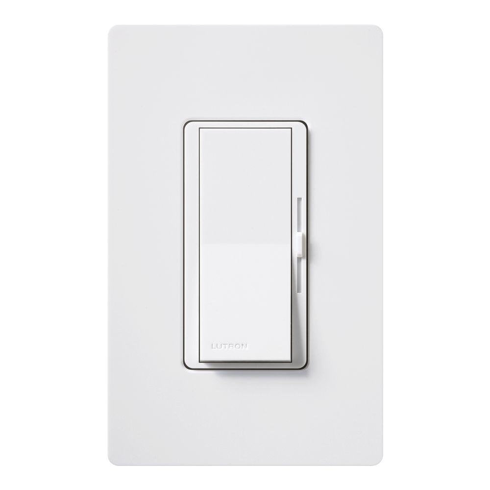 Lutron DVSTV-WH Diva 8 Amp 3-Way/Single-Pole 0-10V Dimmer no Neutral Required - Diamond Home USA