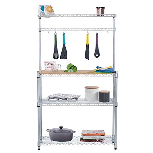 Trinity TBFZ-1501OS EcoStorage Bamboo Baker's Rack Chrome Finish