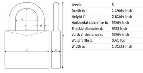 ABUS 78/50 KC 2-Inch Locker Dial Combination Padlock with Key Control Black - Diamond Home USA