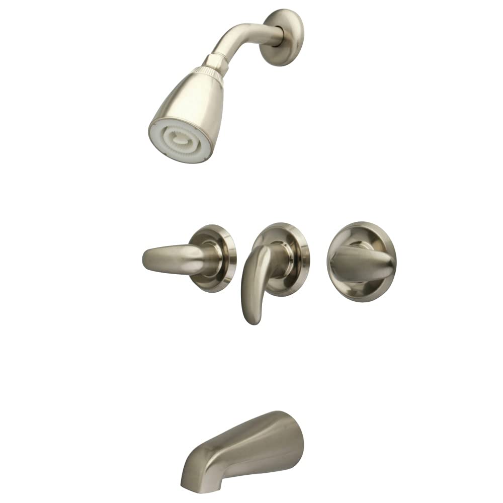 Kingston Brass KB6238LL Legacy Tub and Shower Faucet Brushed Nickel 5-Inch Spout