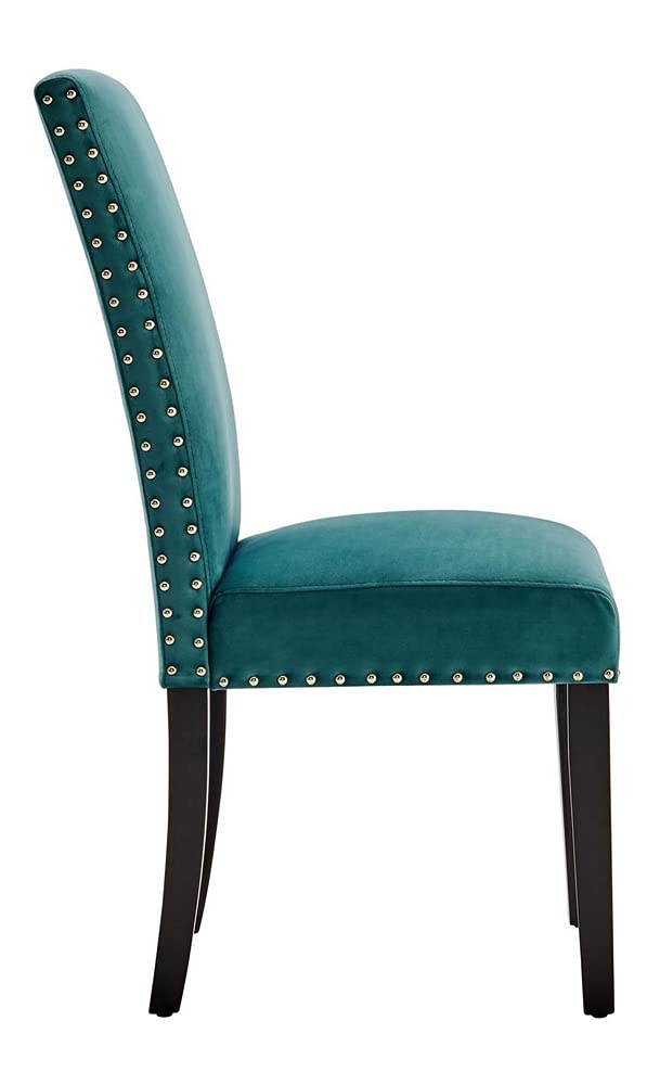 Modway Parcel Performance Velvet Dining Side Chairs - Set of 2 Teal - Diamond Home USA