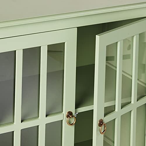 Target Marketing System Portland Mid Century Modern 2 Shelf Glass Front Mint - Diamond Home USA