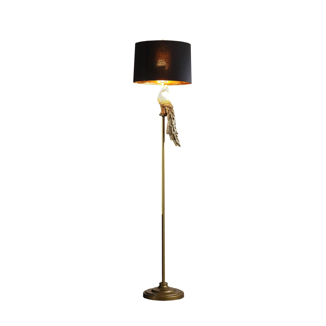 ORE International 64.5" in Modern Elegance Golden Peacock On A Pedestal - Diamond Home USA