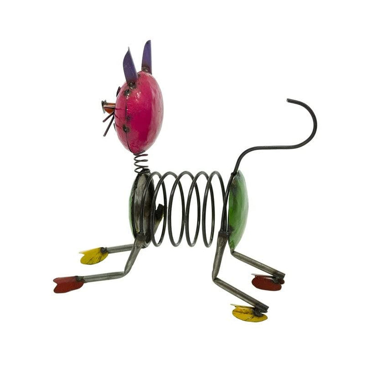 Rustic Arrow Spring Cat Metal Figurine Handmade - Diamond Home USA