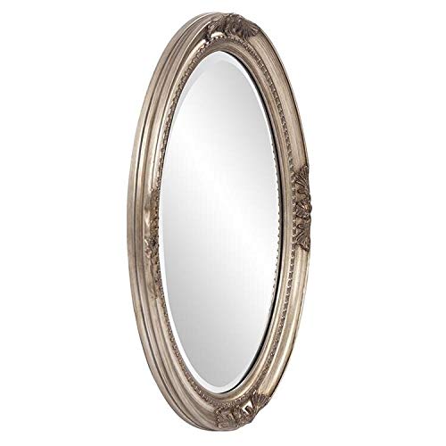 Silver Wood Oval Wall Mirror - Antique French Country Shab Chic Traditional - Diamond Home USA
