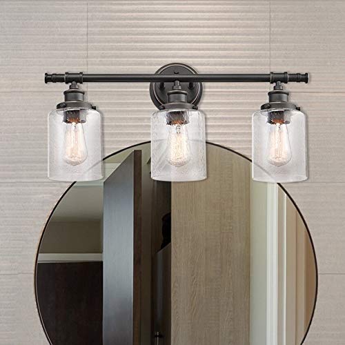 5-Piece All-in-one Bronze Bathroom Set Brown Farmhouse Metal Dimmable