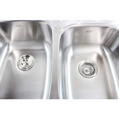 Contempo Living Inc 33-Inch x 22-Inch Stainless Steel 18-gauge Double Bowl 60/40 - Diamond Home USA