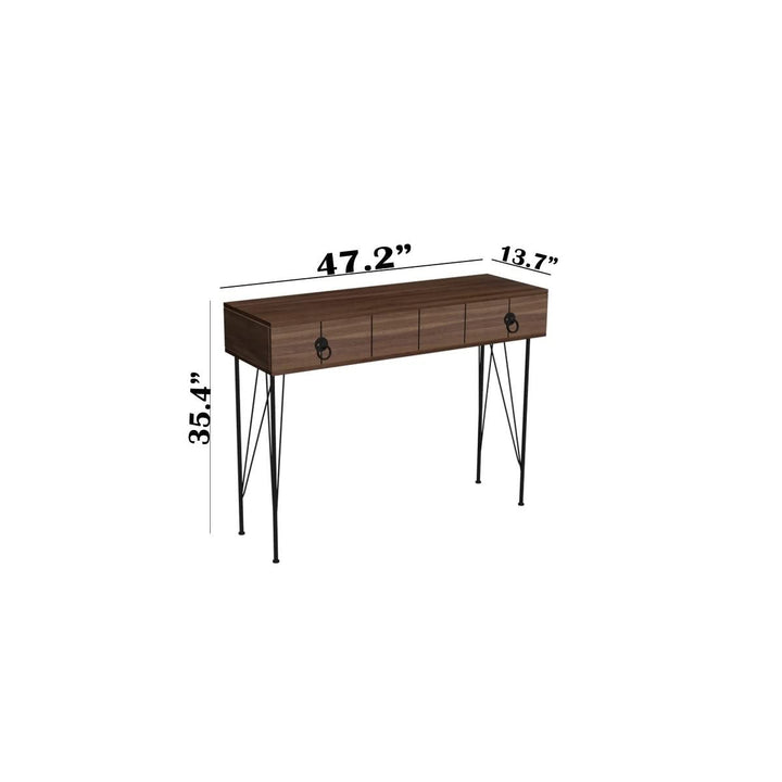 Console Table Brown Modern Contemporary Wood Finish Includes Hardware - Diamond Home USA