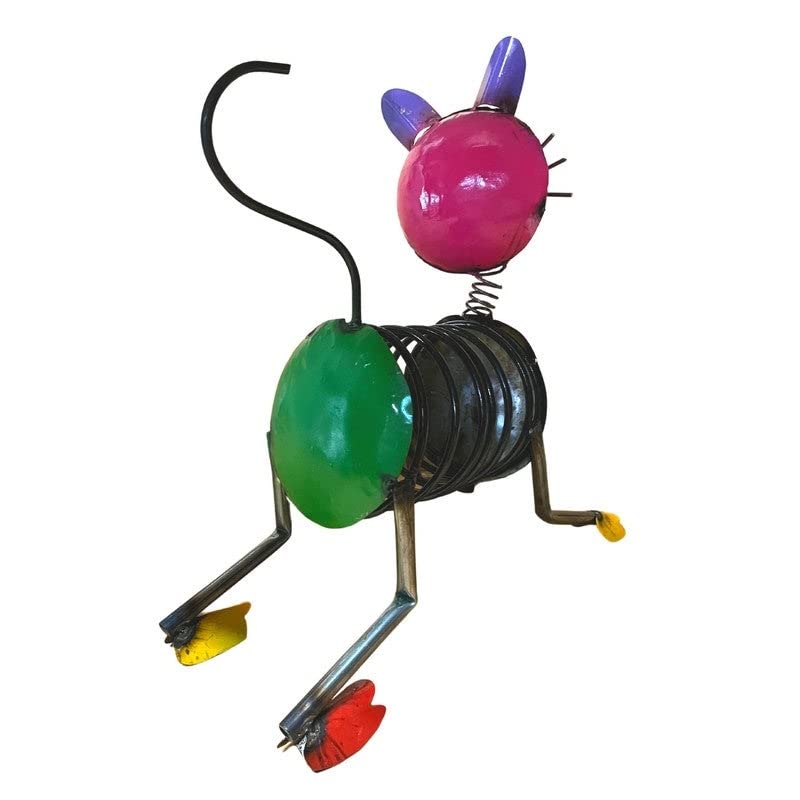 Rustic Arrow Spring Cat Metal Figurine Handmade - Diamond Home USA