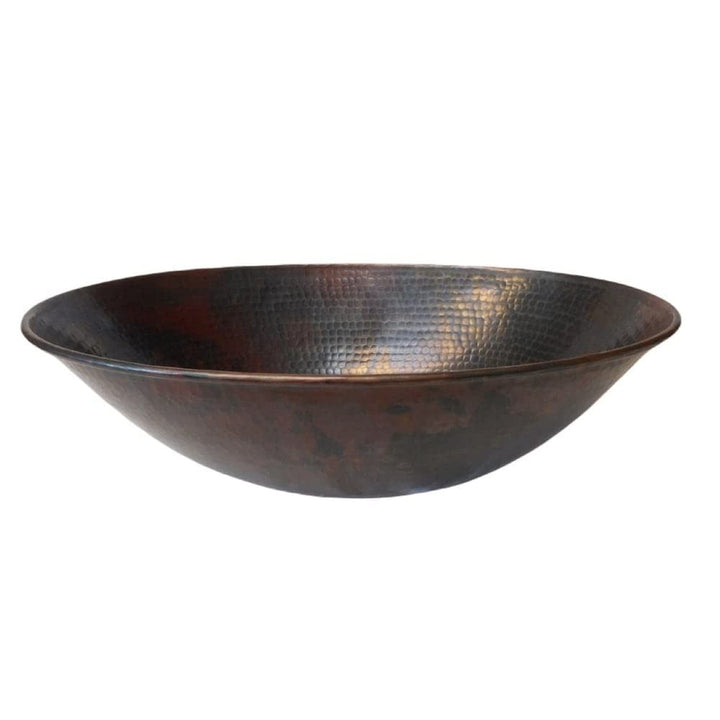 Rustic 17" Oval Copper Bathroom Sink Brown Bronze Finish Hammered - Diamond Home USA