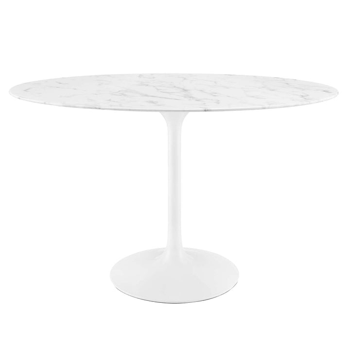Modway Lippa 48" Oval-Shaped Mid-Century Modern Dining Table with Artificial