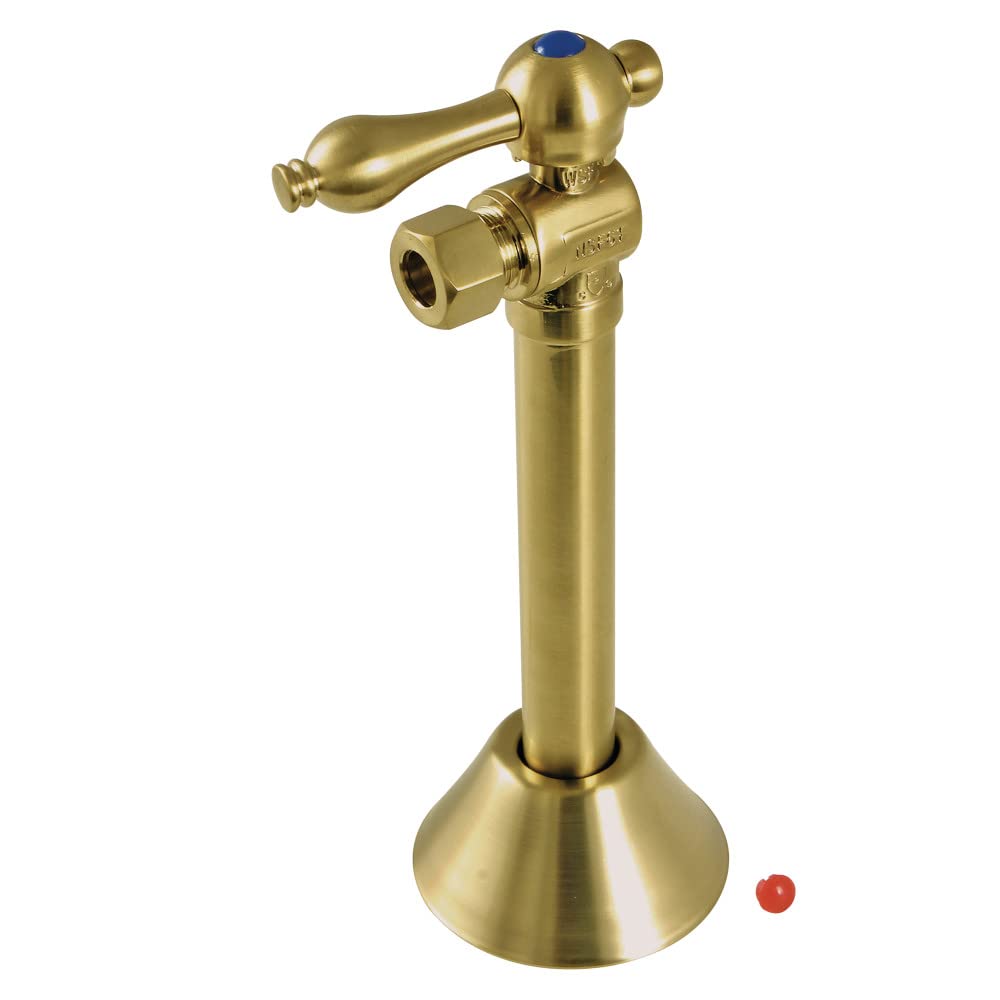 Kingston Brass Vintage CC83207 1/2" Sweat x 3/8" OD Comp Angle Shut Off Valve Brushed Brass