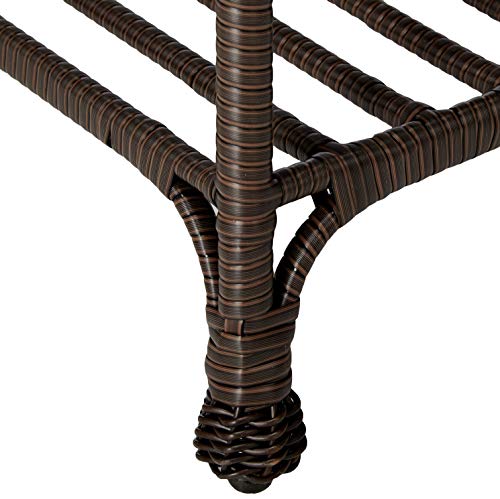 Outdoor Espresso Wicker Patio Furniture End Table - Diamond Home USA