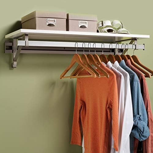 Arrange A Space Single Shelf Single Hang Closet System 60” White RCMSY.60.W - Diamond Home USA