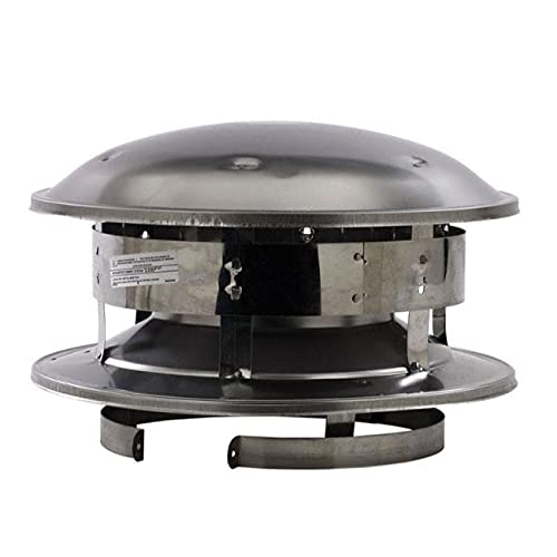 8 in. Dia. Stainless Steel Chimney Cap Black Modern Contemporary Metal Matte
