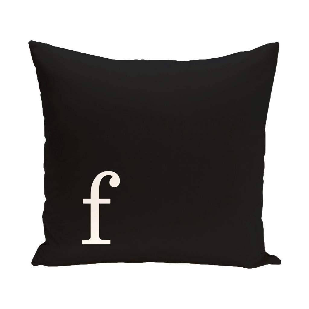 20"x20" Black White F am Throw Pillow Letter F Printed Sofa Cushion