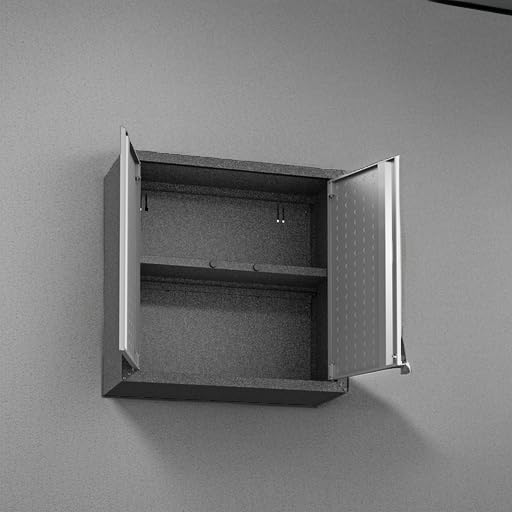 Manhattan Comfort Fortress Floating Garage Storage Cabinet Black/Grey - Diamond Home USA