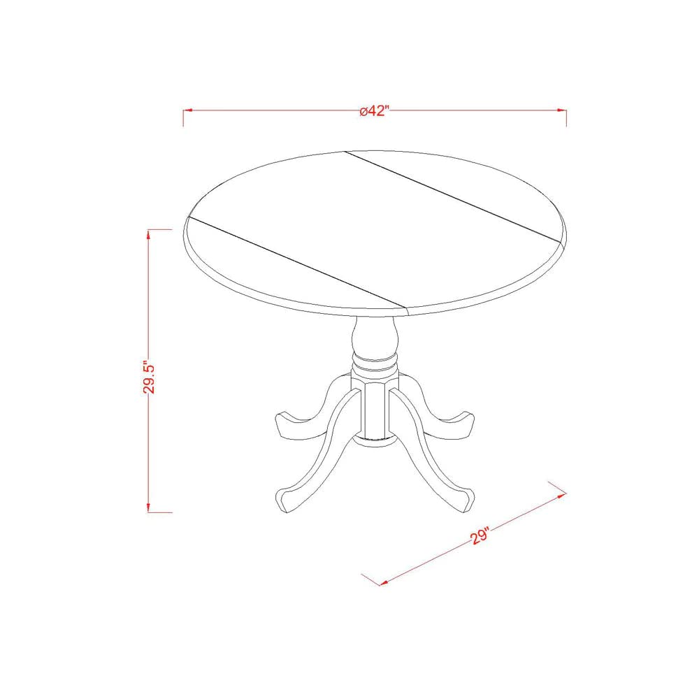 East West Furniture DLT-ESP-T Dublin Modern Kitchen Table - a Round Dining Table DLT-ESP-TP - Diamond Home USA